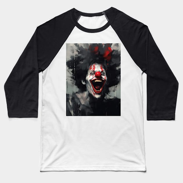 Clown Baseball T-Shirt by RosaliArt